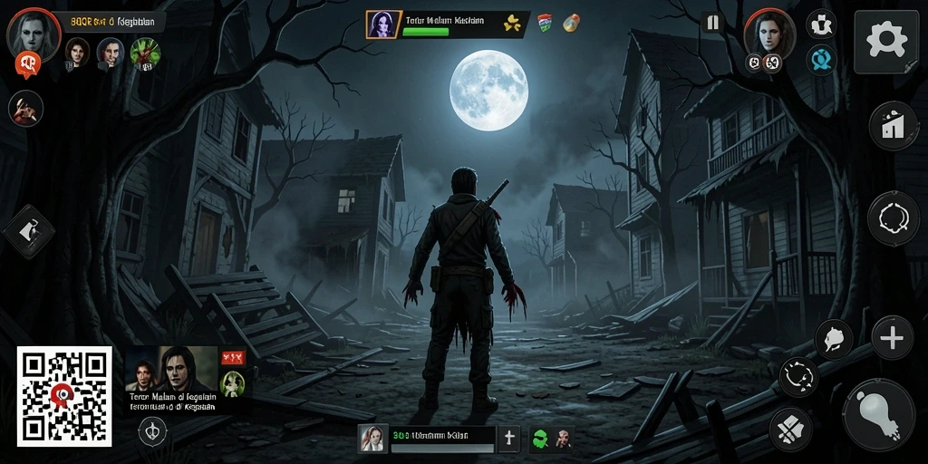 Tampilan screenshot gameplay 8QR yang menakutkan dan mendebarkan.