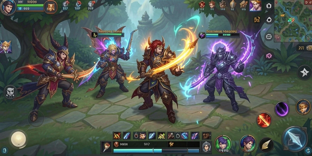 Screenshot dari gameplay <strong>9939</strong> menampilkan pertarungan epik di dunia fantasi.