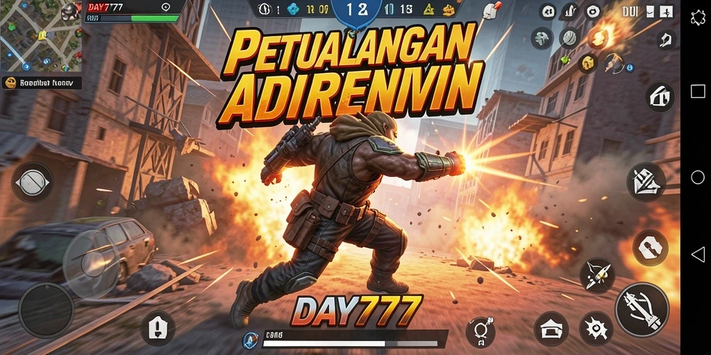 Tangkapan layar utama DAY777 menampilkan aksi mendebarkan dalam gameplay.