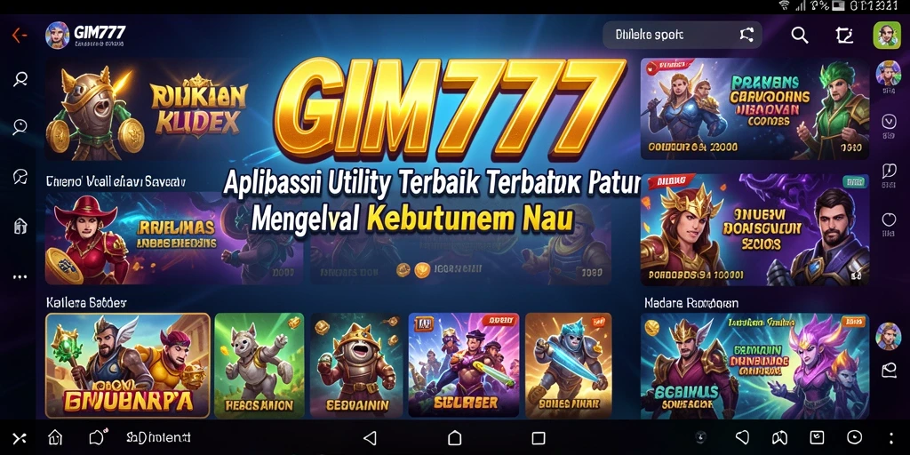 Screenshot utama GIM777 menampilkan antarmuka yang sederhana dan mudah digunakan.